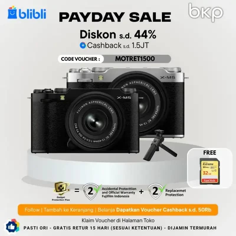 Fujifilm X-M5 Body Only Mirrorless Camera Fuji X-M5 kit 15-45mm XM kit  15-45 mm XM5 Body Only GARANSI RESMI