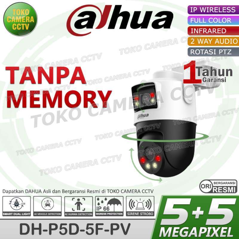 CCTV WIFI OUTDOOR ROTASI DUAL LENS DAHUA PICOO 5MP KAMERA CCTV PINTAR  BERSUARA BERWARNA