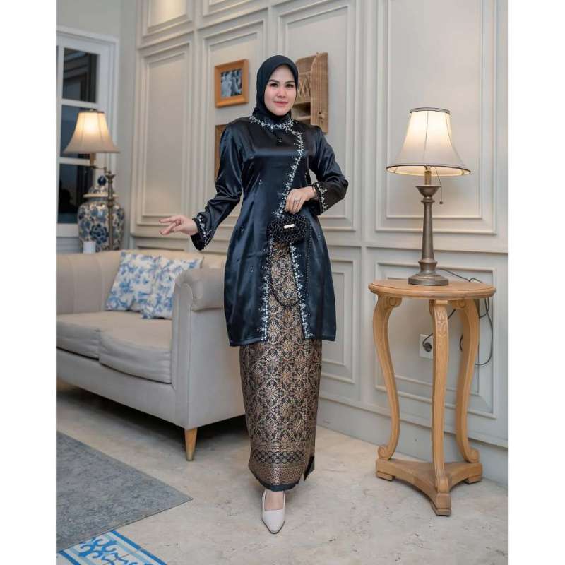 Jual Adel Setelan Rok Kebaya Wanita Modern Tunik Bahan Brukat
