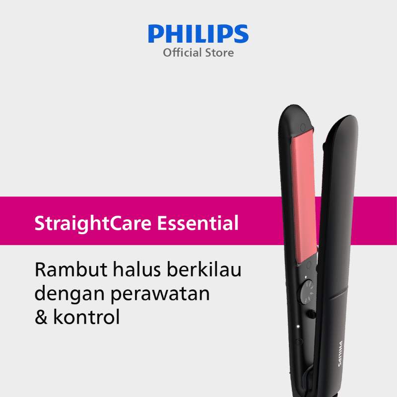 Philips Straightener StraightCare Essential Catokan Rambut Rambut  Lurus dengan Perlidungan ThermoProtect Teknologi BHS376/00