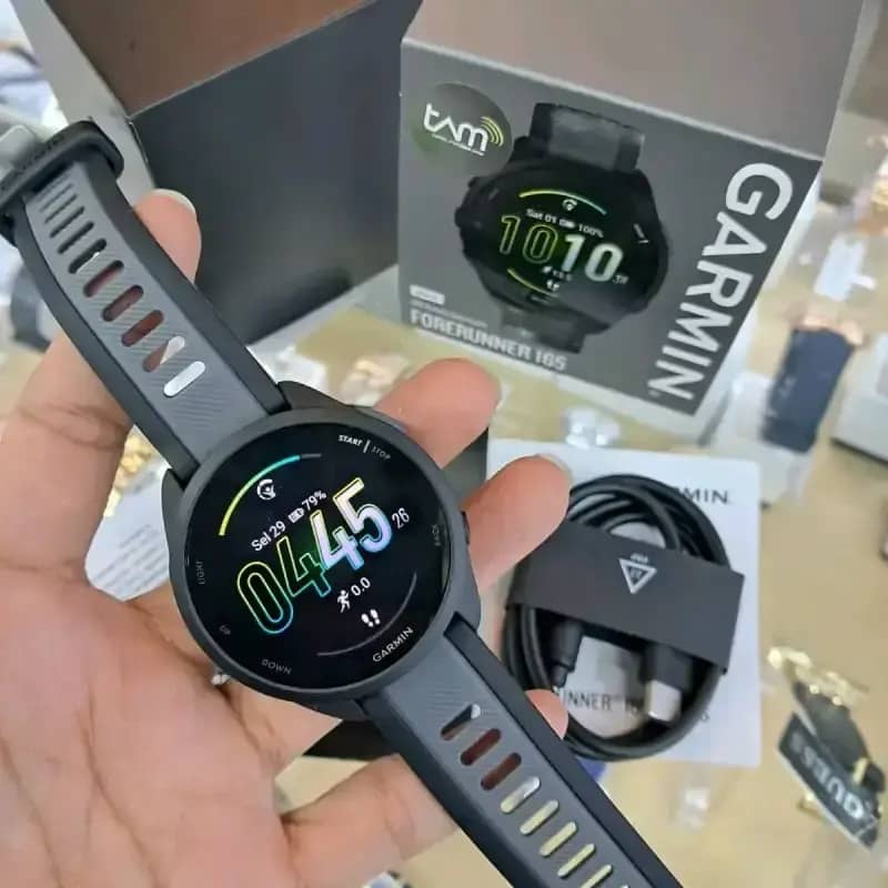 JAM TANGAN GARMIN SMARTWATCH PRIA SMARTWATCH WANITA FORERUNNER 165 MUSIC  BLACK SLATE GRAY FORERUNNER 165 JAM TANGAN GARMIN FORERUNNER JAM PRIA