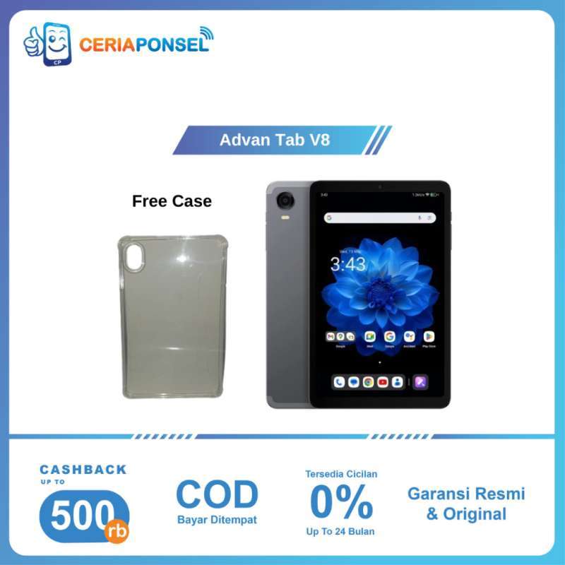 Advan Tab V8 8.4 Inch dengan RAM 8GB dan Prosesor Mediatek Helio G99, Android 14, serta Garansi Resmi 1 Tahun. Cocok untuk Pengguna Muda Dinamis