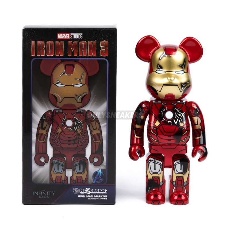 【在庫有】 Man (iron 3 Man Iron Marvel X Be@rbrick Jual Mark Damage Vii アメコミ