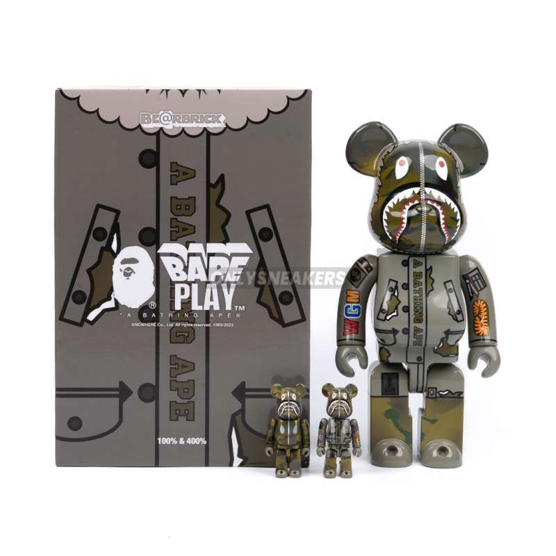 Jual Bearbrick Bape (r) X Alpha Camo Shark Industries 100