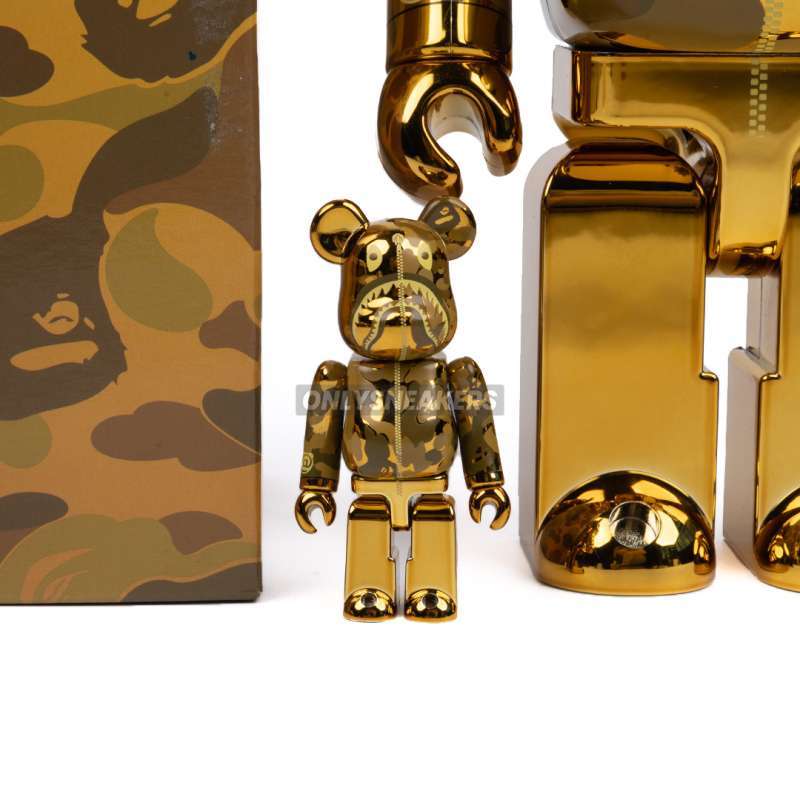 Jual Bearbrick X Bape Camo Shark Gold 100% & 400% Di Seller
