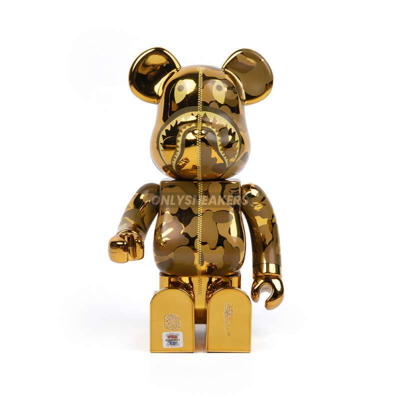 Jual Bearbrick X Bape Camo Shark Gold 100% & 400% Di Seller
