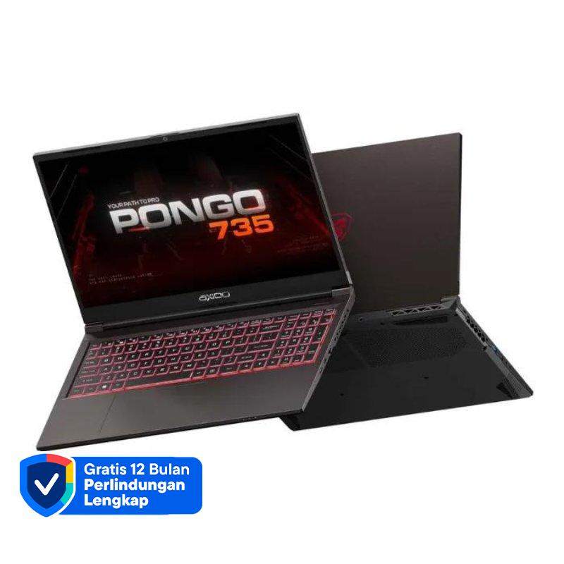 Axioo Pongo 735 Gaming Laptop dengan Intel Core i7 dan RTX 3050, RAM 16GB, layar FHD 15.6 144Hz. Dilengkapi RGB dan Windows 11 Pro untuk Gamer