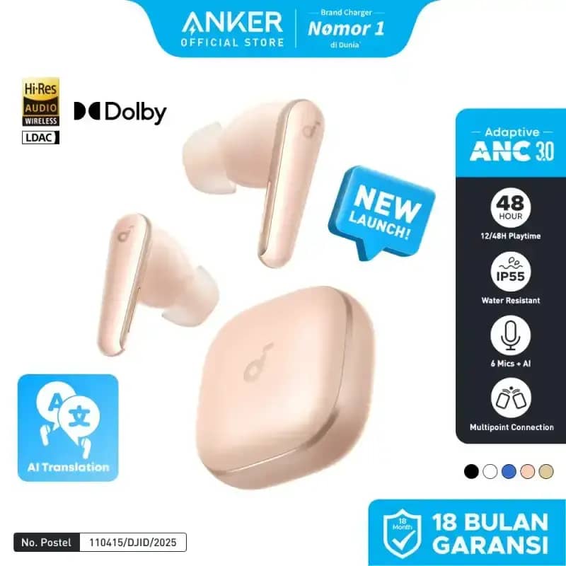 Soundcore Liberty ANC by Anker, Noise-Cancelling Wireless Earbuds, 2x  Stronger Voice Reduction, Real-Time Adaptive Noise Cancellation, Dolby Audio