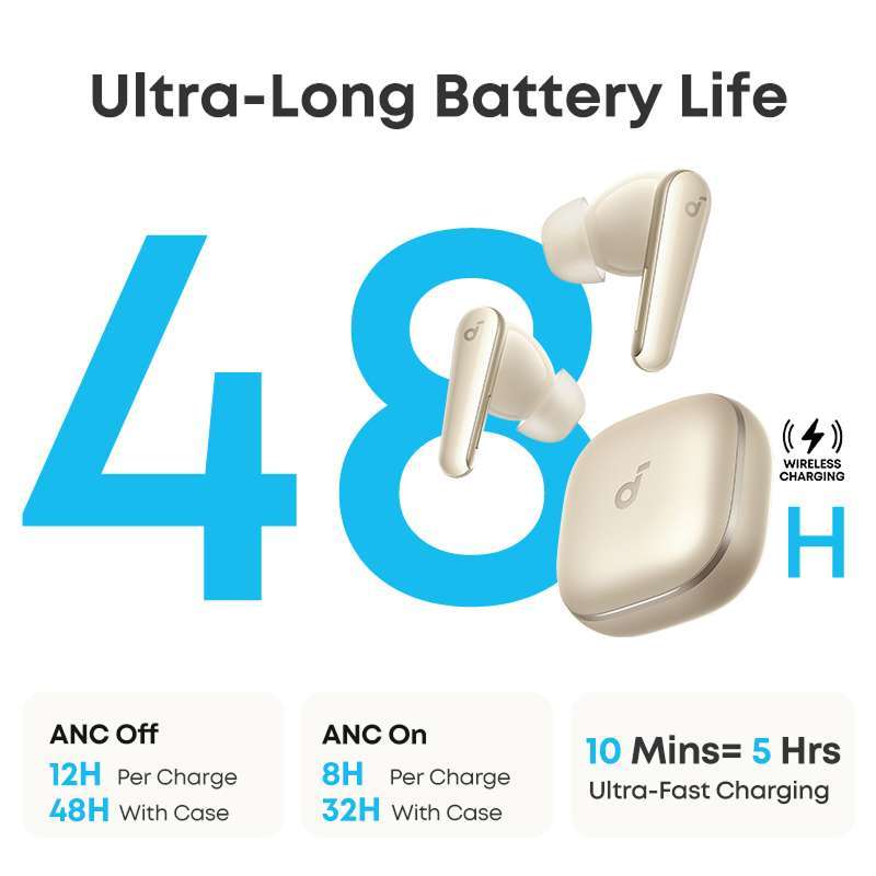 Anker Soundcore Liberty 5 Noise-Cancelling Wireless Earbuds (Cloud