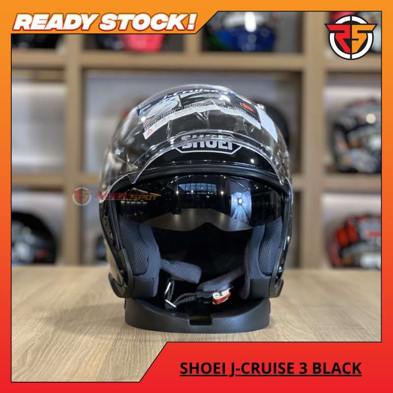 Jual Helm Motor Shoei J-cruise Black Half Face Helmet Touring