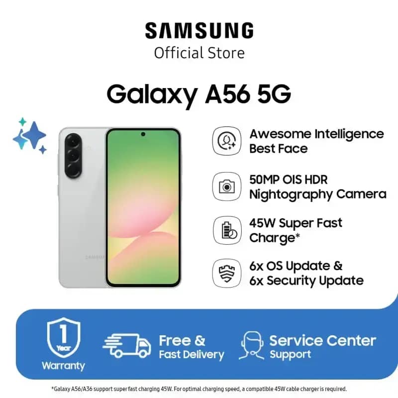 Promo Samsung Galaxy A56 5g Smartphone [8/256gb] - Gray Diskon 16% Di