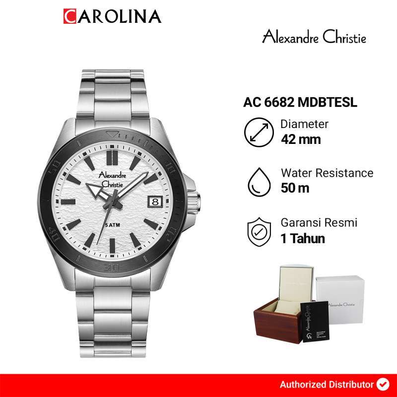 Promo Jam Tangan Pria Alexandre Christie Ac 6682 Mdbtesl White
