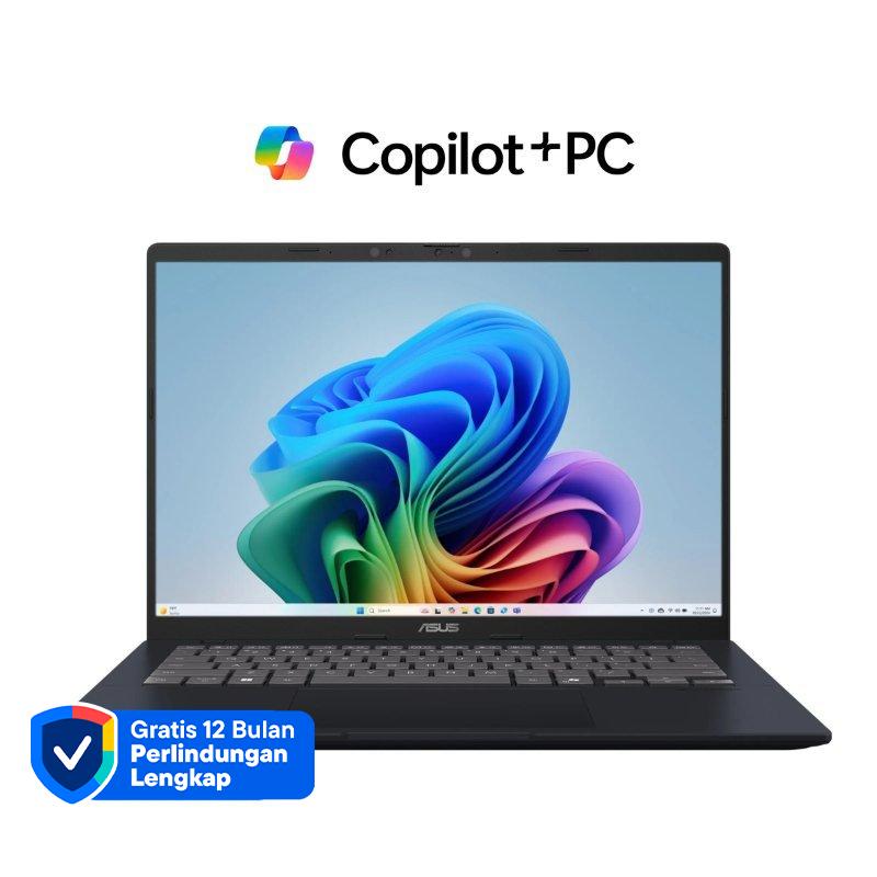 ASUS Vivobook 14 A1407QA-VIPSP151M dengan Snapdragon X X1, RAM 16GB, dan 512GB SSD dalam desain Quiet Blue yang ideal untuk profesional modern