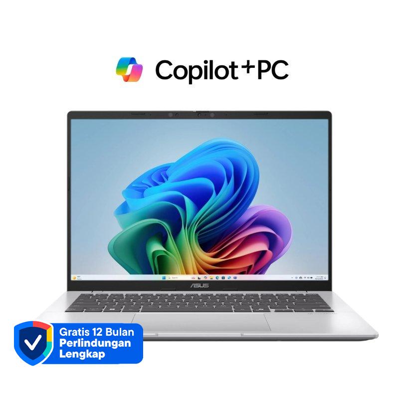 ASUS Vivobook 14 untuk Kerja dengan Snapdragon X X1, RAM 16GB, SSD 512GB, dan Layar WUXGA 14. Ideal bagi Profesional dan Pelajar