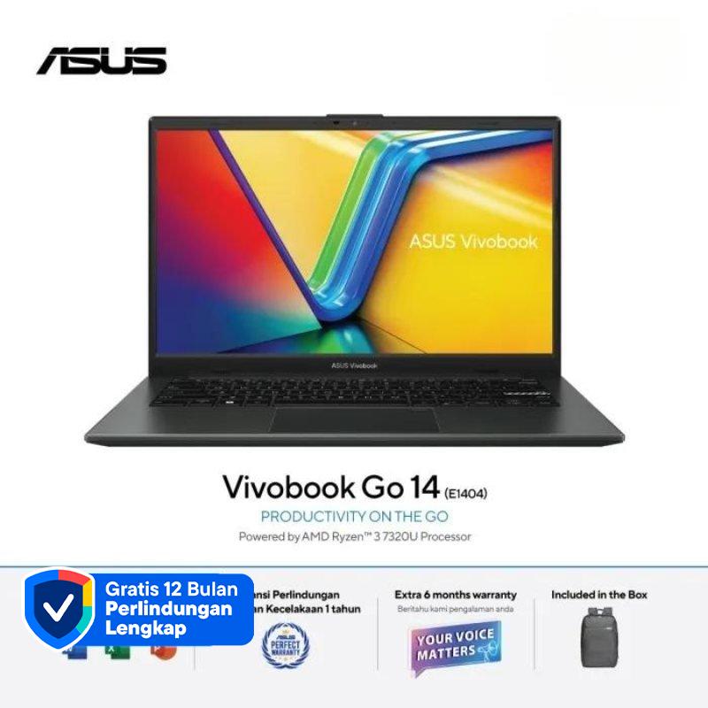 ASUS Vivobook Go 14 E1404FA-VIPS5151M dengan AMD Ryzen 5, Grafis AMD Radeon, 16GB RAM, dan SSD 512GB, untuk Mobilitas dan Desain Portabel Modern