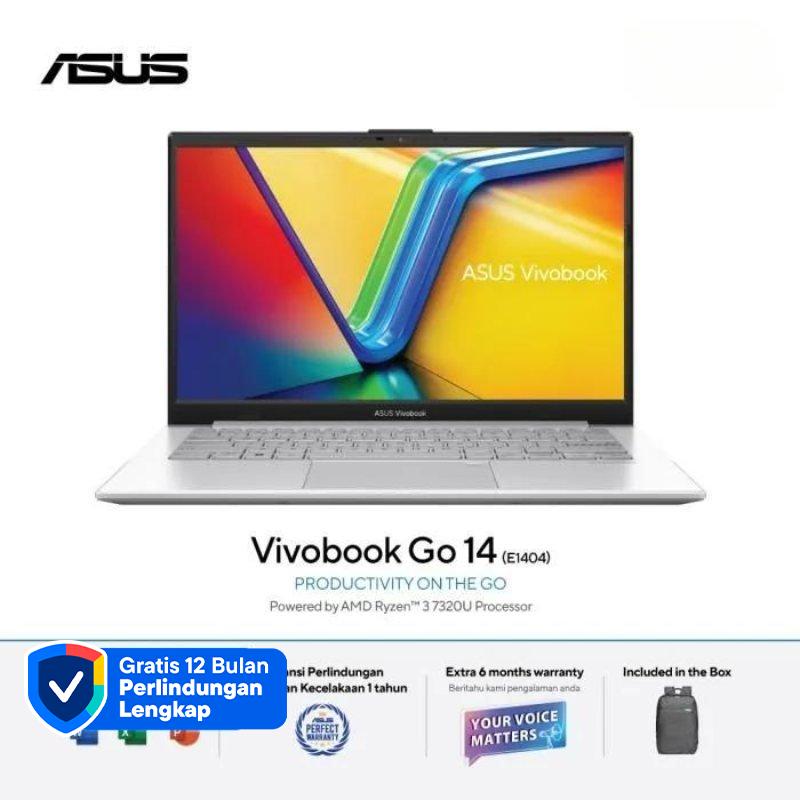 ASUS Vivobook Go 14 E1404FA-VIPS5153M, Laptop Kerja dengan Prosesor Ryzen 5 dan Layar 14 FHD, Muat 16GB RAM, Penyimpanan 512GB SSD untuk Profesional