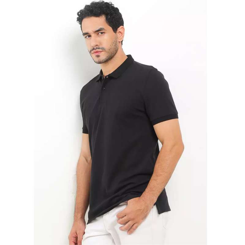 Giordano Men's Cotton Lycra Polo Signature Black [0101301932]