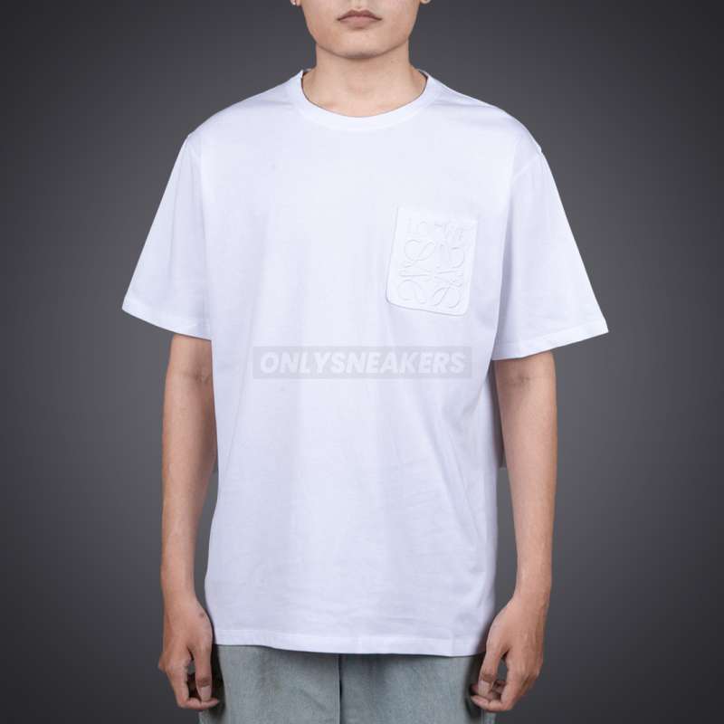 Jual Loewe Anagram Debossed Patch Pocket White Tee Di Seller