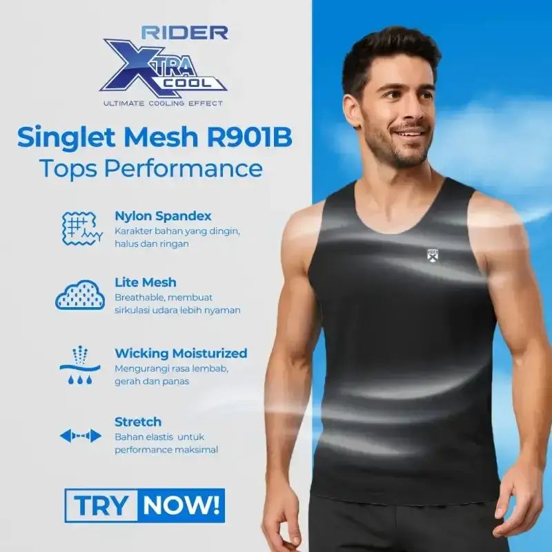 Singlet Rider Promo Rider Xtracool Singlet Mesh - Singlet Pria R901b Isi 1 Pcs Diskon ...