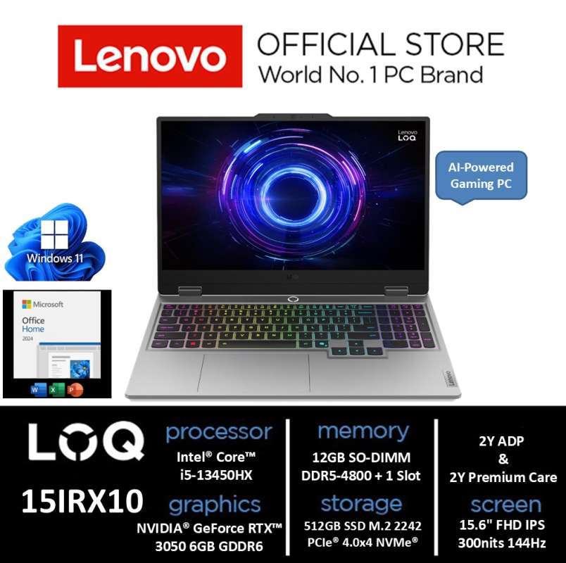 Promo Lenovo Loq 15irx9 6nid || Intel Core I5-13450hx 12gb 512gb 