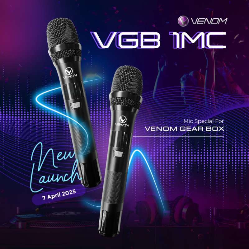 Venom Gear Box Speaker Bluetooth Portable dengan Bass Super Kuat, Fitur Karaoke, Cahaya Ambient, dan Desain Retro-Futuristic untuk Pecinta Musik