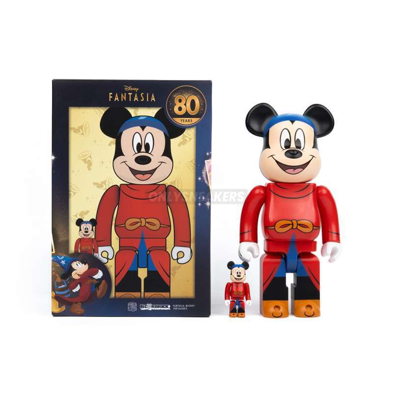 キャラクターグッズ BE@RBRICK Fantasia MICKY 100% 400% Medicom Disney Fantasia Mickey Mouse 100% 400% Bearbrick