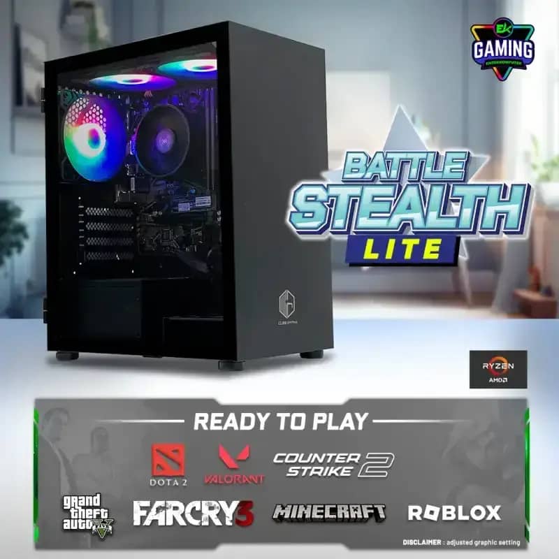 Enterkomputer Ryzen 100 PC Rakitan EK Gaming BattleStealth Lite
