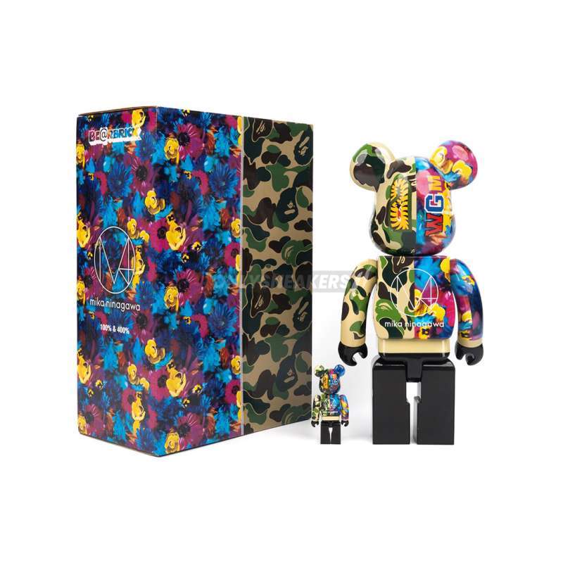 Jual Bearbrick X Bape X Mika Ninagawa Shark Green 100% & 400% Di
