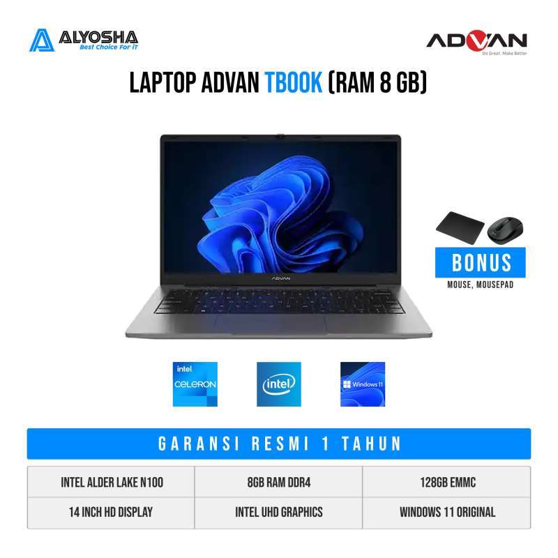 Advan Tbook 8gb 128gb Ssd Laptop Galaxy Solusindo Toko Komputer