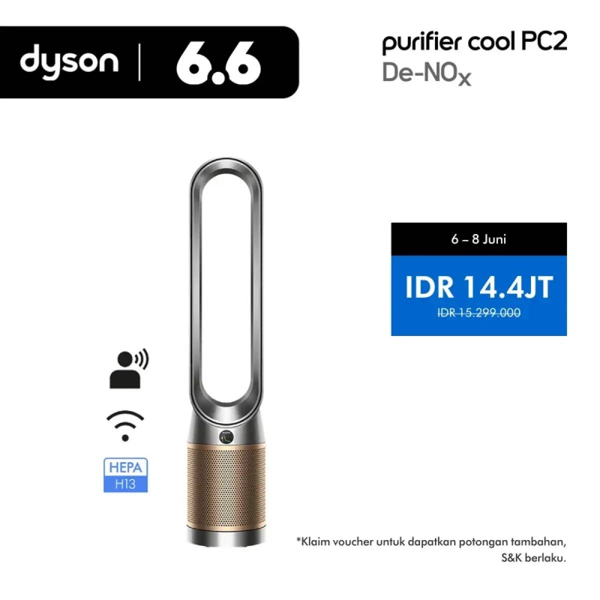 Promo Dyson Purifier Cool Pc2 De-nox tp12 (nickel/gold