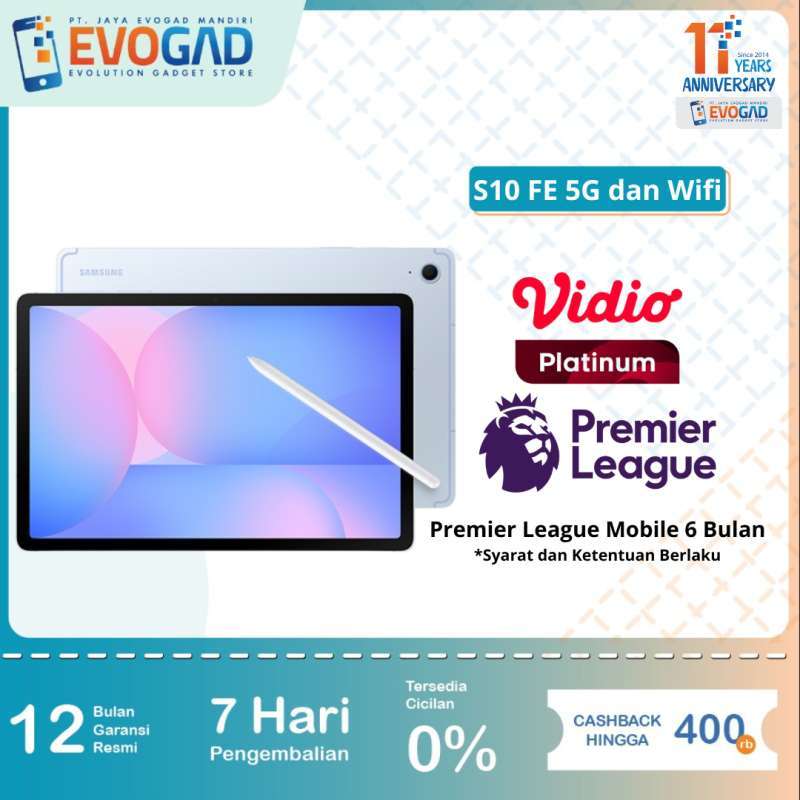 Samsung Galaxy Tab S10 FE 10.9 Tablet with 5G Connectivity and Exynos 1580 Processor, 8GB RAM, 128GB Storage, Perfect for Students and Creatives