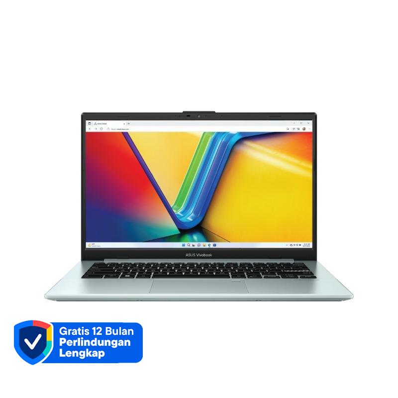 ASUS Vivobook Go 14 Green Grey dengan Intel Core i3, 8GB RAM, dan SSD 512GB, Layar FHD 14, Ideal untuk Produktivitas Harian dan Mobilitas Tinggi