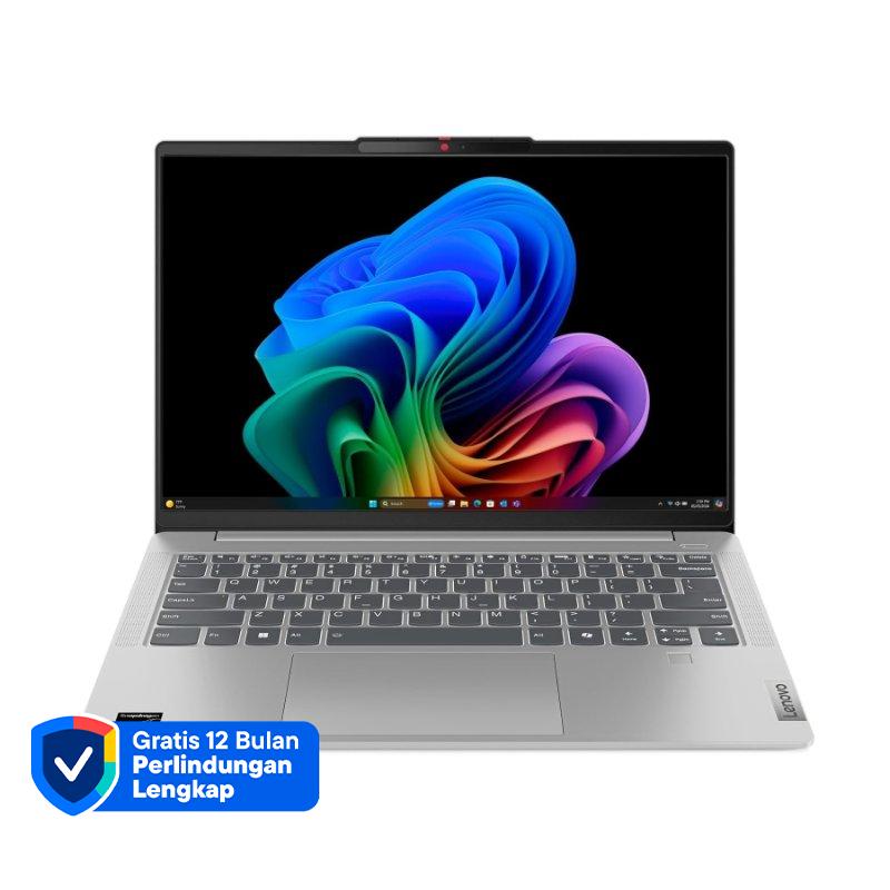 Lenovo IdeaPad Slim 5 Cloud Grey dengan Prosesor Snapdragon X Plus 16GB RAM dan SSD 512GB, Layar 14 WUXGA OLED untuk Produktivitas dan Hiburan Imersif