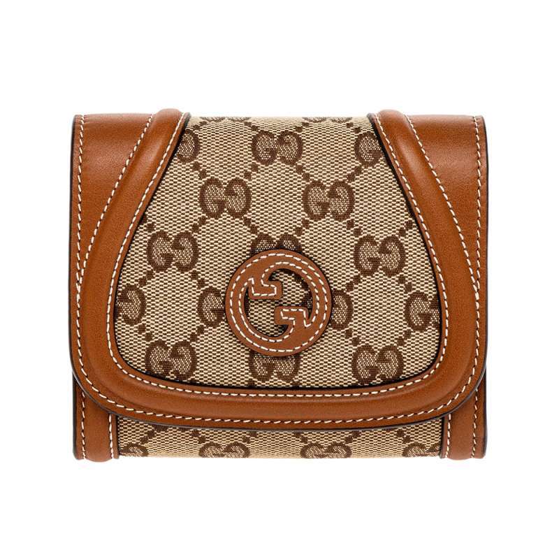 Jual Gucci Blondie Gg Canvas Flap Wallet Beige Dark Brown Di