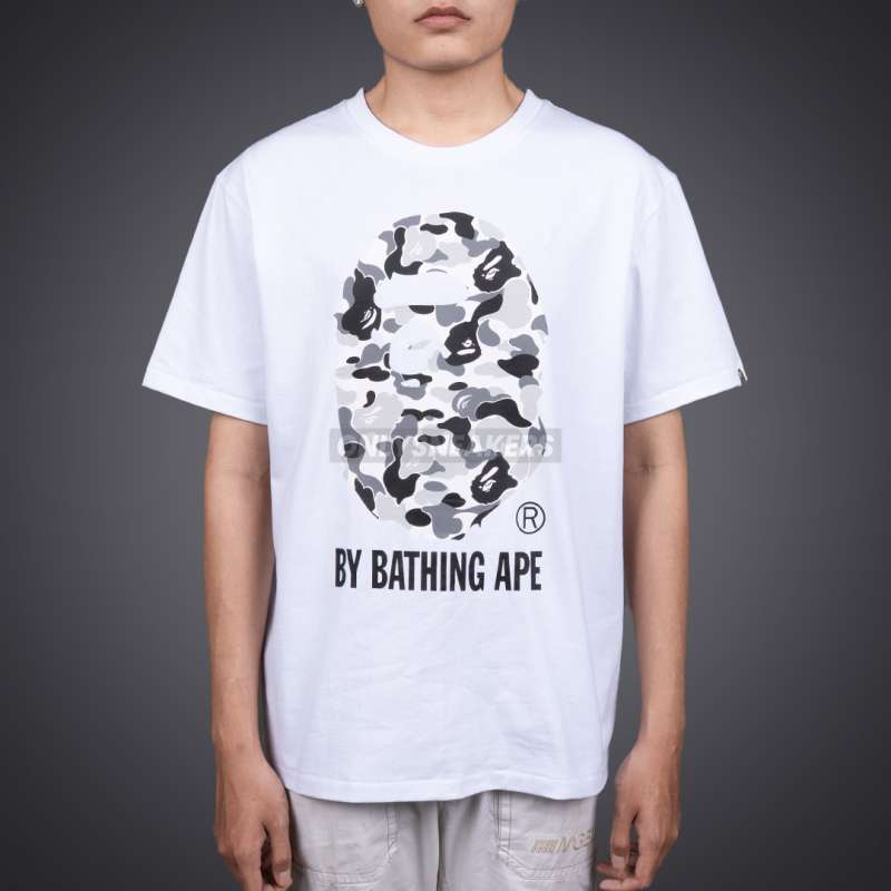 BAPE ABC CAMO BY BATHING APE GREY WHITE TEE