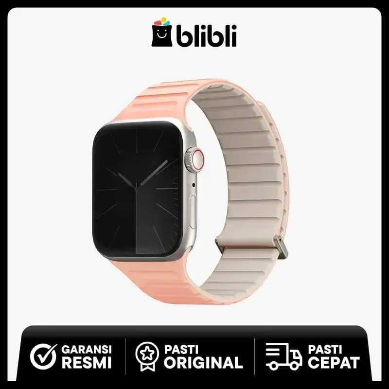 Uniq Revix Evo Reversible Magnetic Apple Watch Strap 41/40/38Mm Crepe Pink  Ivory