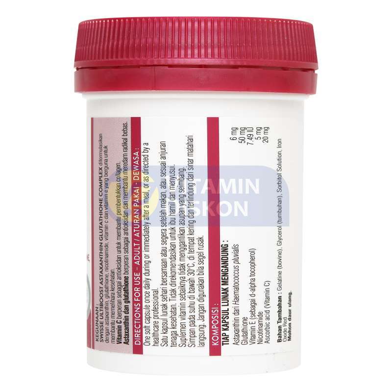 Promo Swisse Astaxanthin Glutathione Plus 30 Tablet | Suplemen Astaxanthin,  Glutathione, Niacinamide, Vitamin C, Vitamin E, Kolagen, Kulit Kencang,  Mencerah Diskon 29% Di Seller Vitamindiskon Flagship Store - Pluit, Kota  Jakarta Utara