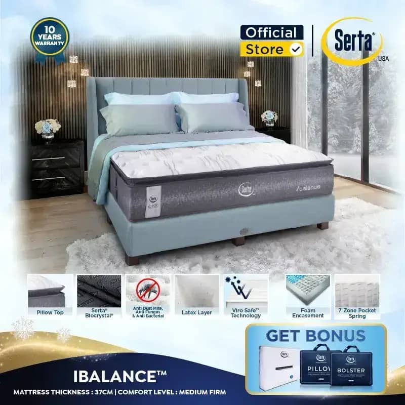 Serta iBalance Kasur Spring Bed with Cooling Tech [Mattress Only]