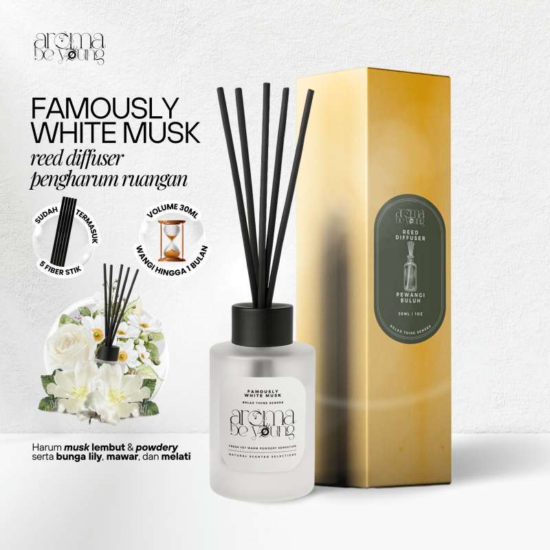 Promo Aroma Be Young Famously White Musk Reed Diffuser