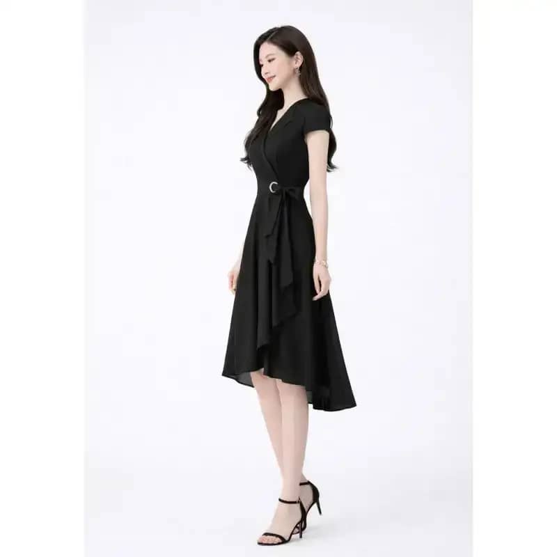 midi pink cocktail dress Modal Lace-Trim Midaxi Dress in Soft Pink - 4