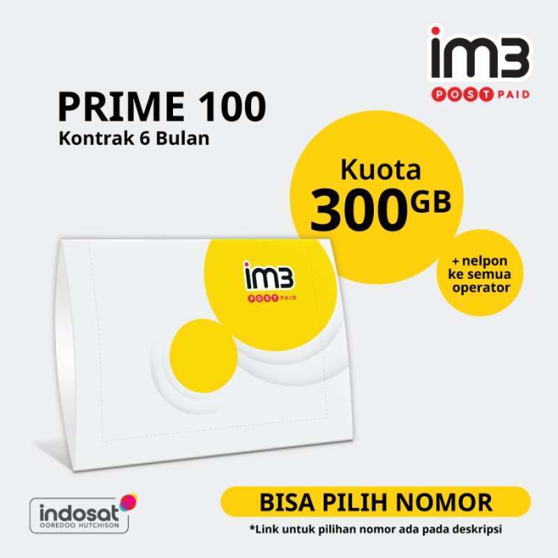 Promo IM3 OOREDOO PASCABAYAR NEW PRIME 100 (6 Bulan) Diskon 21 di