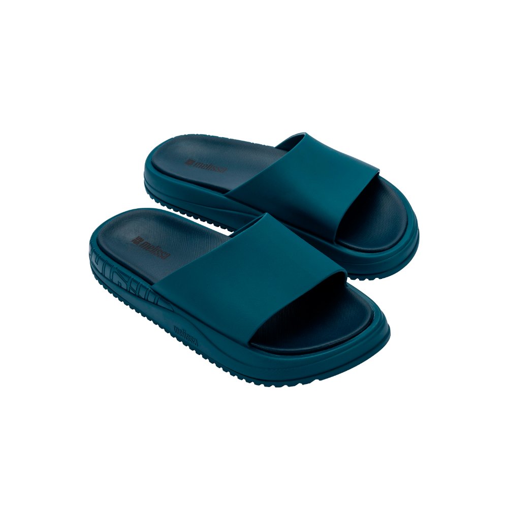 Melissa Beach Slide Bold Ad Sandal Flat Wanita Blue