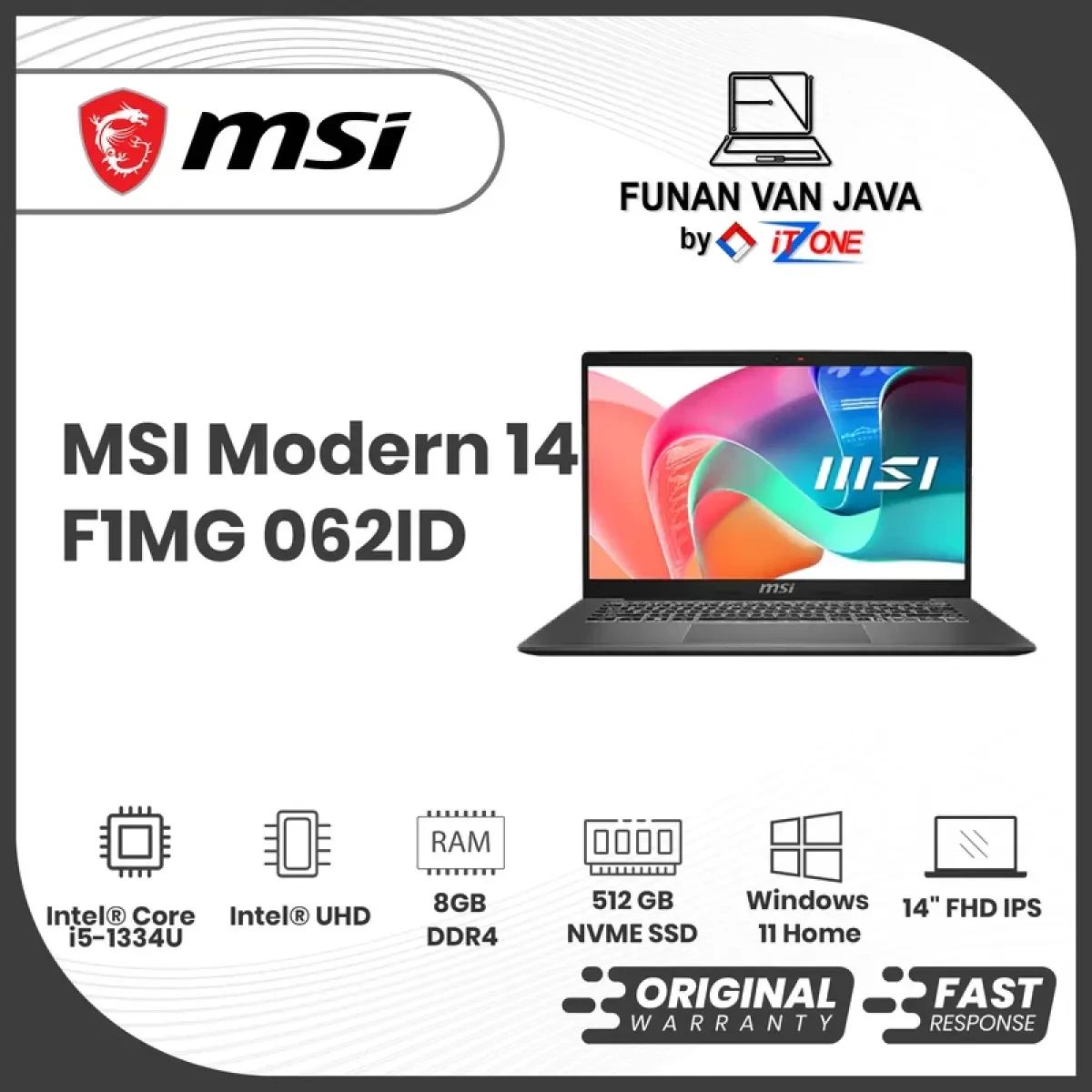 Jual Laptop Msi Modern 14 F13mg-062id Intel Core I5-1335u