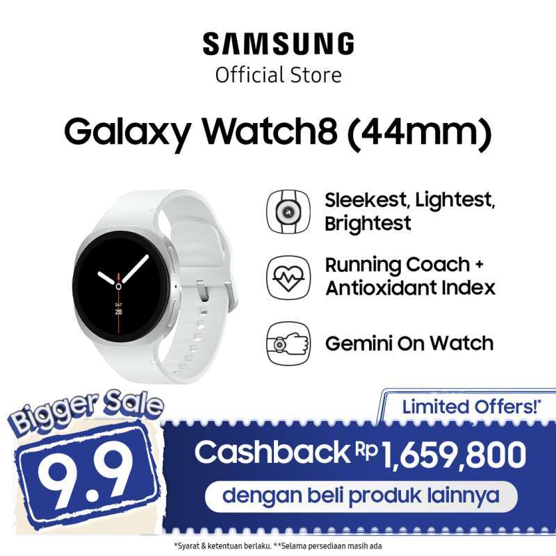 Samsung Galaxy Watch8 [44mm] Bluetooth Smart watch AI Prosesor 3nm  Sleep Coaching