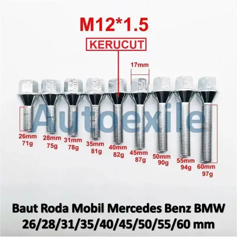 Mercy 12 Roda Jual Baut Roda Mobil Mercy Mercedes Benz Bmw Mazda Vw M12 X 1.5 Kunci ...
