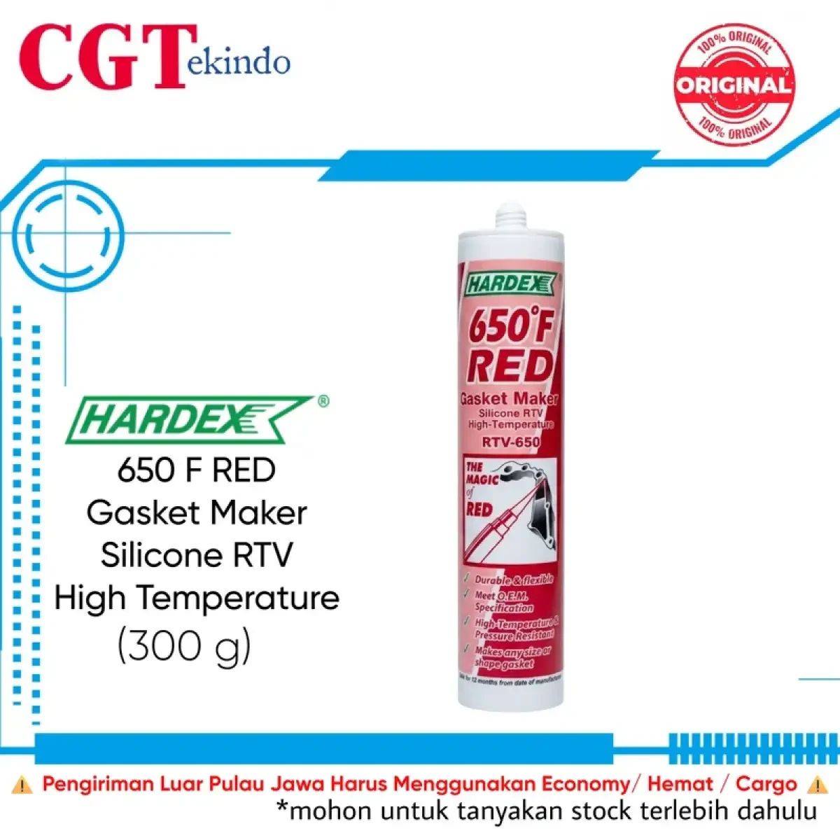 Jual Hardex Gasket Maker Silicone Rtv Red High Temp 300gram Lem Gasket ...