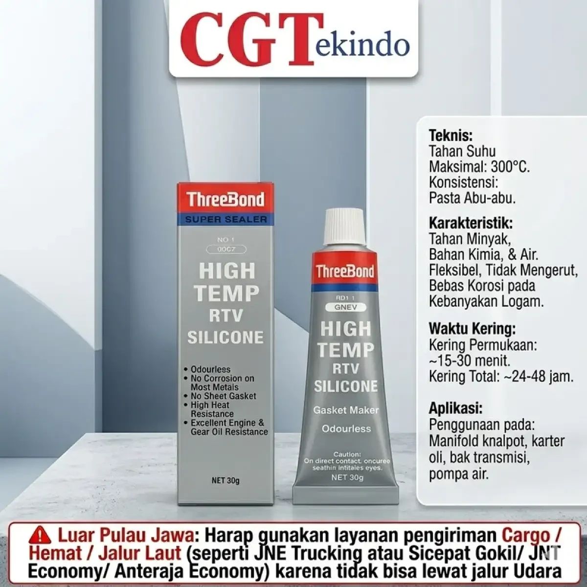 Jual Threebond Grey No. 1 High Temp Rtv Silicone 75gr - Lem Paking ...