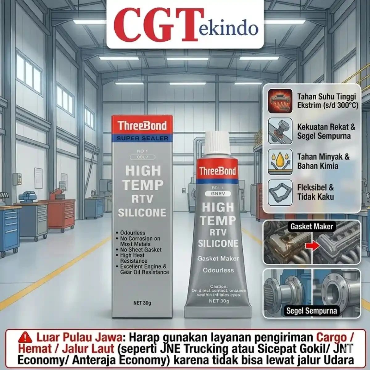 Jual Threebond Grey No. 1 High Temp Rtv Silicone 75gr - Lem Paking ...