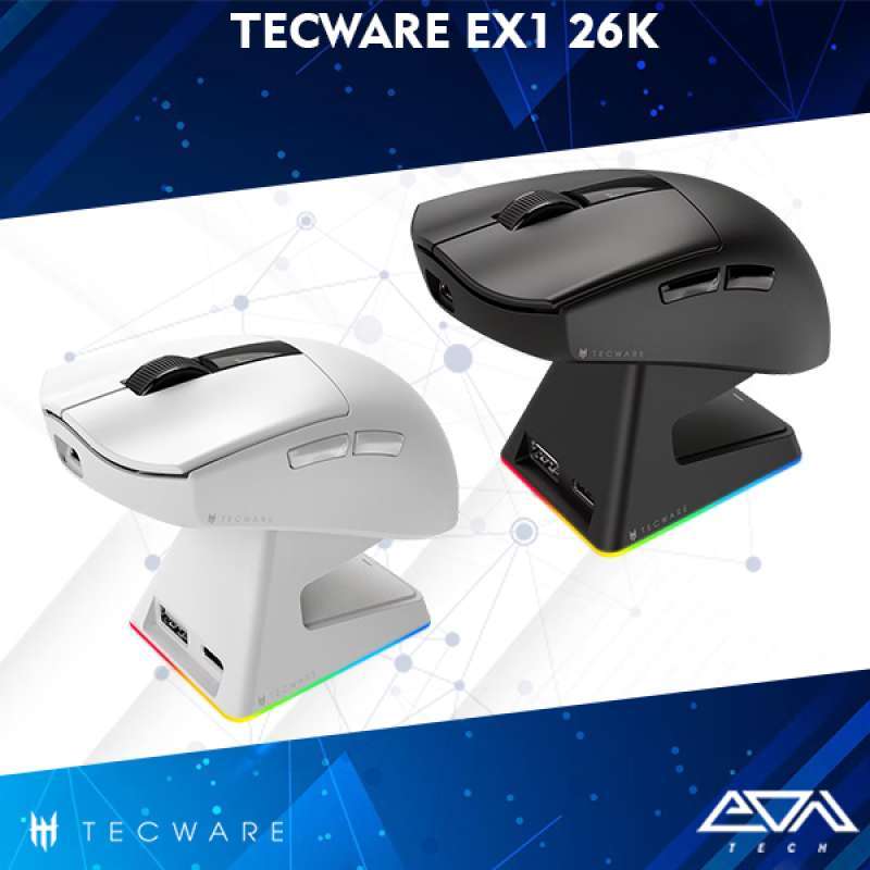 Tecware Ex1 Lightweight Gaming Mouse 26k Dpi Wireless Mouse Oled