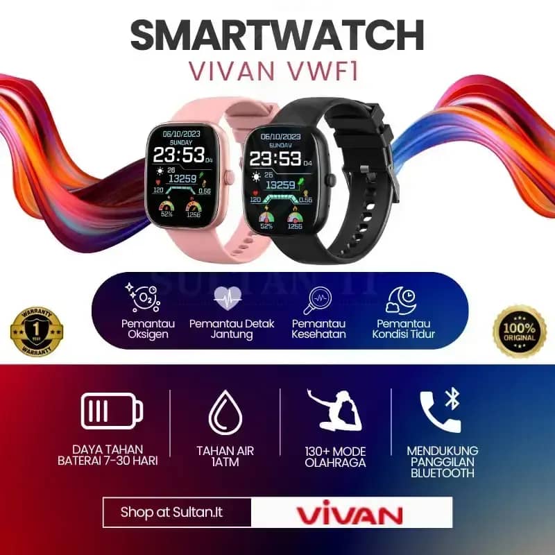 Vivan Up Smart Watch VIVAN Smart Watch TFT 130+ Sports Mode ATM - Main Image